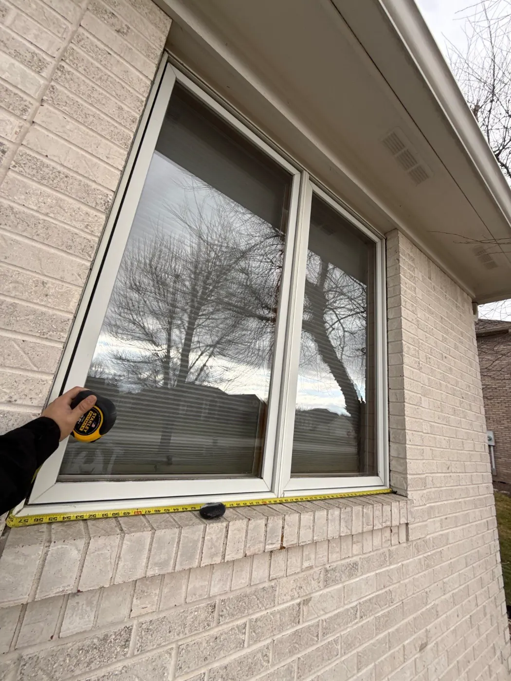 Frame and seal detail on a Sweet Briar window job